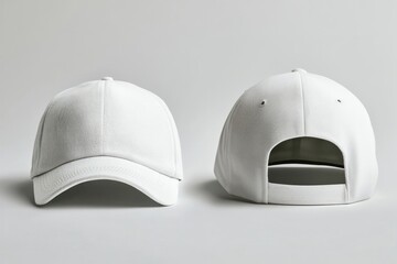 Blank hat mockup apparel front back.