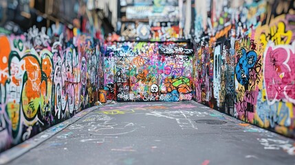 Colorful Graffiti Alleyway