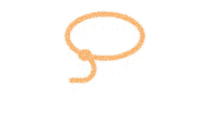 Icon lasso is made of yellow grains of sand. Some grains of sand fall down. Transparent background. Black