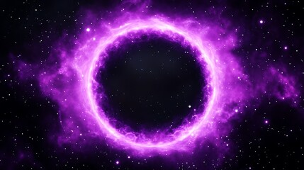 Cosmic Purple Ring Nebula Universe Starfield Galaxy Celestial Phenomenon Digital Abstract Artistry