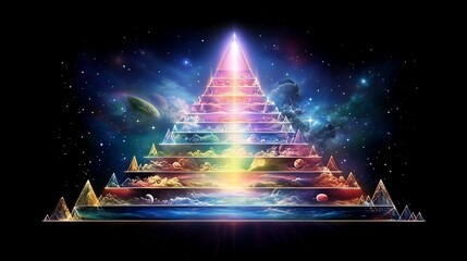 Cosmic Pyramid of Enlightenment Spiritual Journey Through Layers of Reality and Higher Consciousness