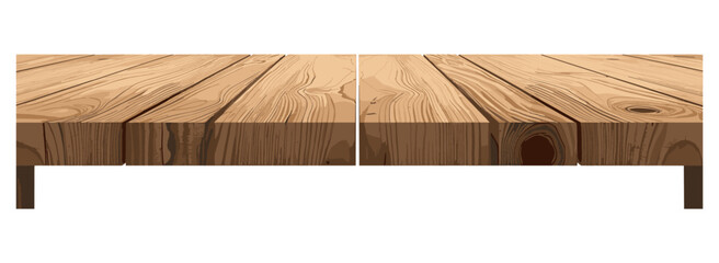 Empty clear pine wood table top transparent cut-out background, wooden surface, rustic wood table, pine texture, clean wood background, photo-realistic, isolated wood, nature wood vector