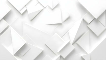 Fototapeta premium Abstract white background with texture pattern, layered geometric triangle shapes background, white and light grey squares background, abstract tech banner design background, generated with ai