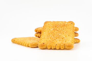 Sugar Coated Bread Sweet, Crackers isolated on white background, with Clipping path