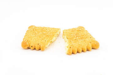 Sugar Coated Bread Sweet, Crackers isolated on white background, with Clipping path