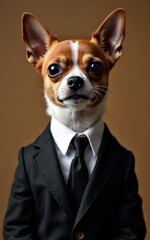 Elegant Chihuahua Business Look Generative AI
