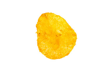 Spicy Potato Chips, Potato chips isolated on white background, with Clipping path