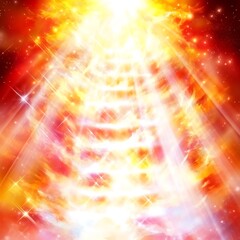 Obraz premium Divine Celestial Stairway Ascending to Heavens Bright Illuminated Spiritual Journey of Light and Hope