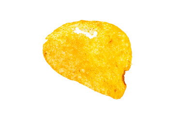 Spicy Potato Chips, Potato chips isolated on white background, with Clipping path