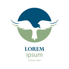 Eagle flapping wings logo illustration design