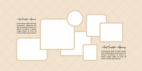 Pictures or photos frame collage layout abstract photo frames and digital photo wall template