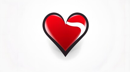 Elegant and Stylized Minimalist Heart Logo with Clean Smooth Edges and Geometric Shapes for Branding Identity and Graphic Design