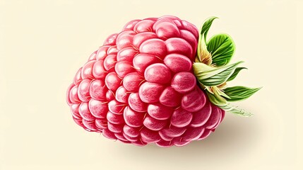 Beautiful raspberry artwork, ideal for culinary projects, fresh and vibrant berries with a clean, detailed design, book-style illustration.