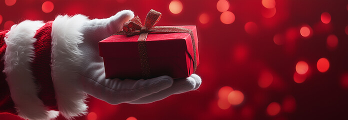 hand holding red christmas tree