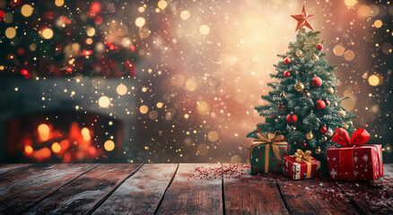 christmas tree and gifts