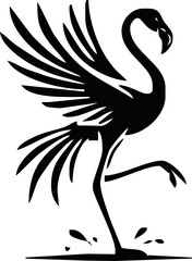 flamingo silhouette logo on white background