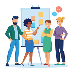 business workshop concept vector cartoon illustration on  a white background