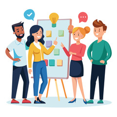 business workshop concept vector cartoon illustration on  a white background