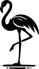 flamingo silhouette logo on white background