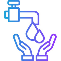 Water Conservation line gradient icon