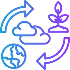 Carbon Neutrality line gradient icon