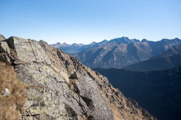 Fototapeta premium High mountain hiking trail in the High Tatras, Orla Perć. 