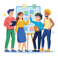 business workshop concept vector cartoon illustration on  a white background