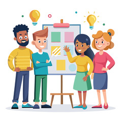 business workshop concept vector cartoon illustration on  a white background