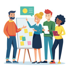 business workshop concept vector cartoon illustration on  a white background