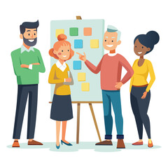 business workshop concept vector cartoon illustration on  a white background