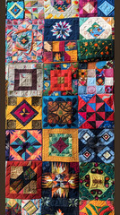 Showcase of Diverse Quilt Patterns - From Simple Squares to Complex Geometric Designs