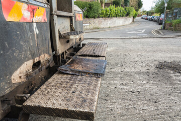 The front end of a surface milling machine typically used by UK councils and contractors when resurfacing roads.