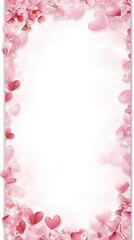Obraz premium Pink Heart Watercolor Oval Frame
