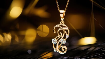 chain gold music notes