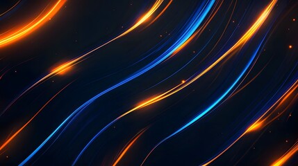 Obraz premium Blue and orange light streaks on a black background 