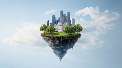 Floating City Pixel Art Island In Sky