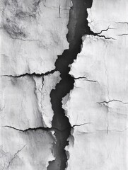 Obraz premium Dramatic Monochrome Abstract of a Deep Crack in Dry Earth Revealing Dark Soil Texture