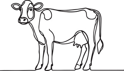 Minimalist Dairy Cow Line Drawing for Art Lovers