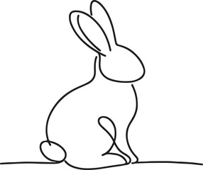 Elegant Easter Bunny Line Drawing Design
