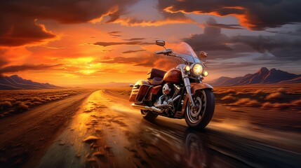 chrome open road sunset