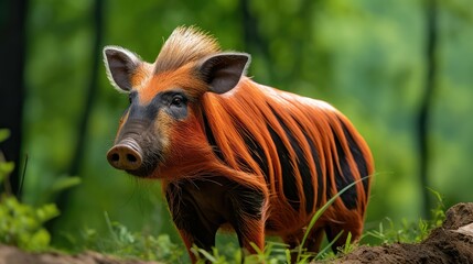 Fototapeta premium coloration red river hog