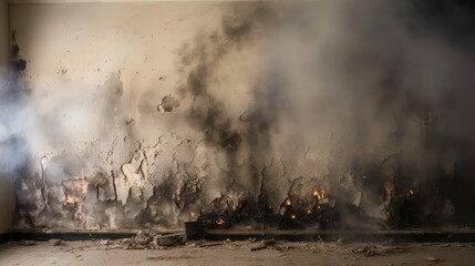Obraz premium stains burnt wall