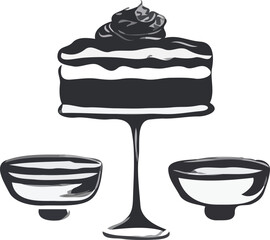 silhouette of Birthday cake