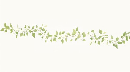 Fototapeta premium Green vine as line watercolour illustration backgrounds pattern plant.