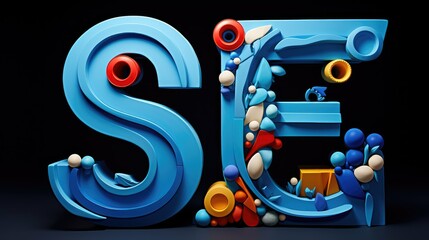 compoition blue letter s
