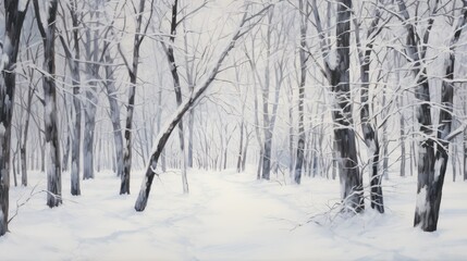 Fototapeta premium serene winter storm trees