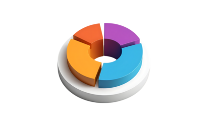 3d circle diagram graph icon png