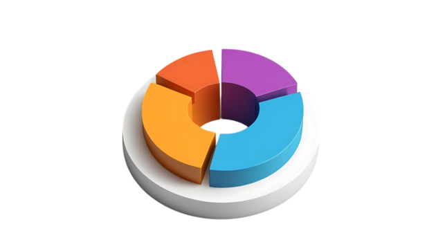 3d circle diagram graph icon png