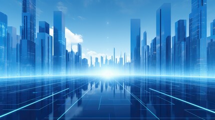 Obraz premium technology sci-fi abstract blue