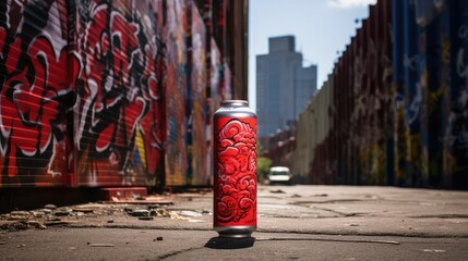 brick red spray paint can